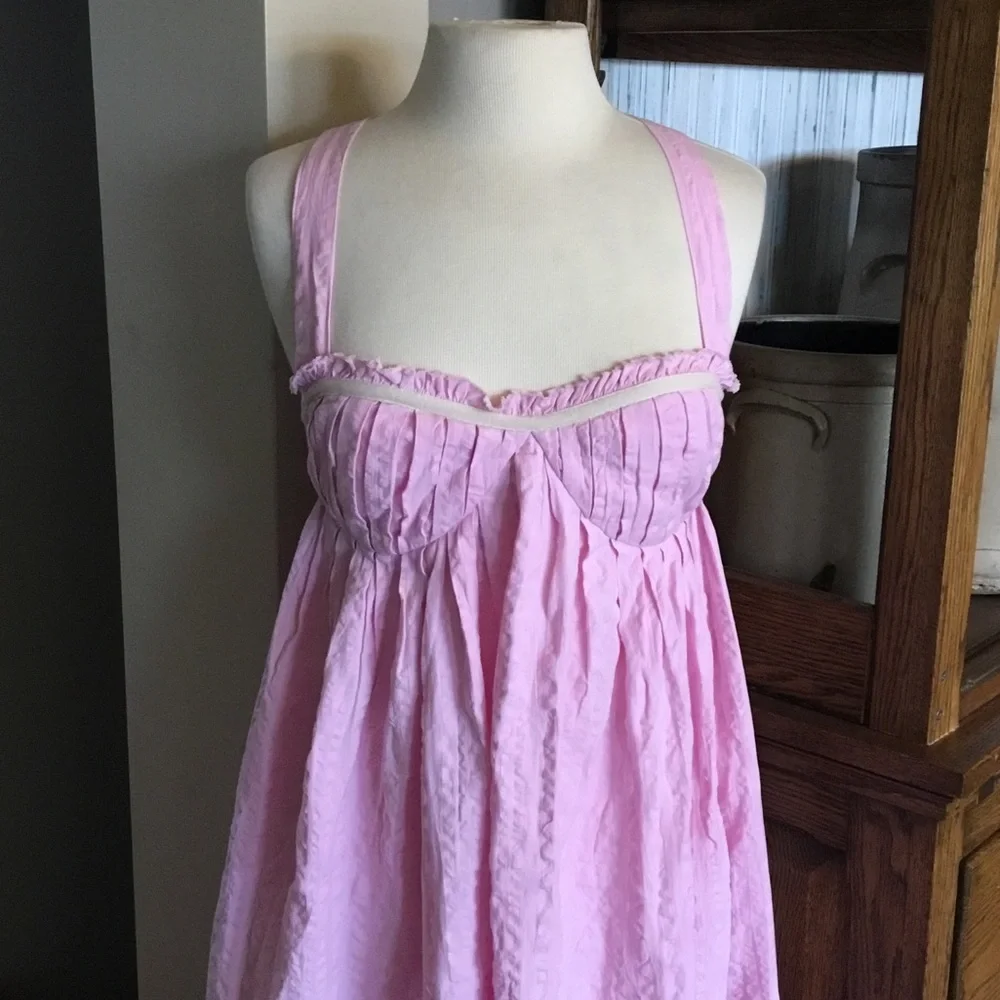 NWOT Free People Poppy Pink Midi Dress - Picture 2 of 6